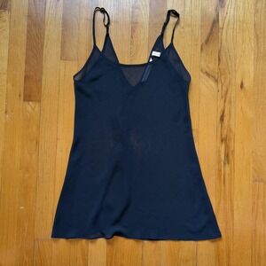 Victoria's Secret Slip Dress XS Black Sheer Chiffon Whimsigoth Sexy Lingerie